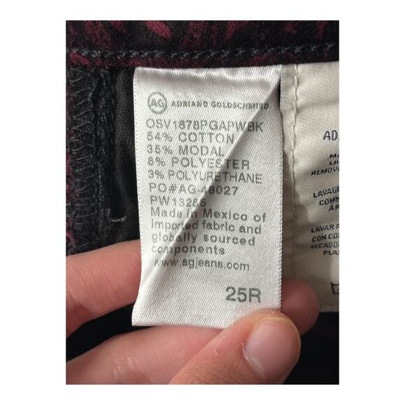 AG Jeans The Iva high rise bell bottom velour paisley size 25 - Picture 7 of 8